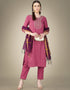 Traditional Function Wear Cotton Magic Slub Readymade Suit Collection Pink Cotton Magic Slub Pant Straight Close-up View