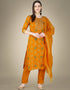 Traditional Function Wear Cotton Magic Slub Readymade Suit Collection Mustard Cotton Magic Slub Pant Straight Front View