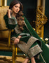 Designer Party Wear Salwar Suit Collection Green Velvet Pant Straight Close-up View