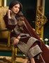 Designer Party Wear Salwar Suit Collection Maroon Velvet Pant Straight Close-up View