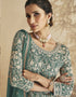 Traditional Function Wear Georgette Salwar Suit Collection Light Green Georgette Sharara Suit Close-up View