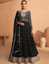 Traditional Function Wear Georgette Salwar Suit Collection Black Georgette Pant Anarkali Front View