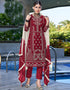 Traditional Function Wear Salwar Suit Collection Maroon Heavy Georgette Pant Straight Front View