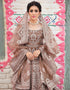 Traditional Function Wear Gown With Dupatta Collection Brown Heavy Butterfly Net Gown Back View