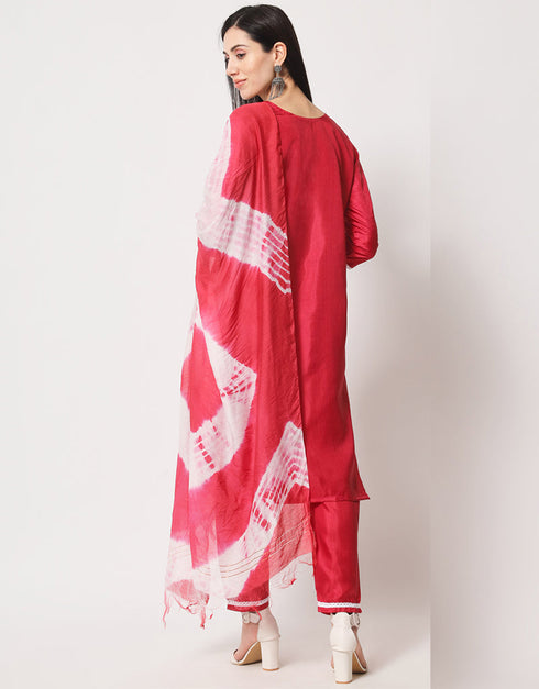 Traditional Function Wear South Silk Readymade Suit Collection Pink South Silk Pant Straight Side View