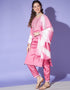 Traditional Function Wear South Silk Readymade Suit Collection Pink South Silk Pant Straight Close-up View