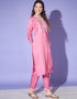 Traditional Function Wear South Silk Readymade Suit Collection Pink South Silk Pant Straight Back View