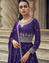 Traditional Function Wear Heavy Readymade Suit Collection Blue Real Georgette Lehenga Suit Back View