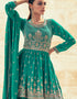 Traditional Function Wear Heavy Readymade Suit Collection Rama Blue Real Georgette Lehenga Suit Side View