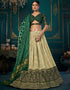 Traditional Designear Party Wear Dola Silk Lehenga Choli Collection Pista Dola Silk Lehenga Choli Front View