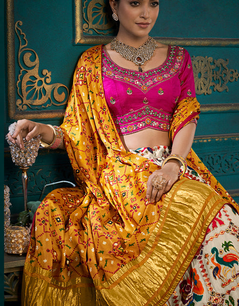 Traditional Designear Party Wear Dola Silk Lehenga Choli Collection Multi Dola Silk Lehenga Choli Back View