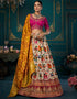 Traditional Designear Party Wear Dola Silk Lehenga Choli Collection Multi Dola Silk Lehenga Choli Front View