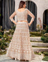 Traditional Designear Party Wear Heavy Net Lehenga Choli Collection Beige Net Lehenga Choli Back View