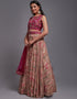 Traditional Designear Party Wear Heavy Lehenga Choli Collection Pink Art Silk Lehenga Choli Close-up View