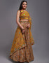Traditional Designear Party Wear Heavy Lehenga Choli Collection Mustard Art Silk Lehenga Choli Back View
