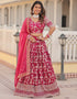 Traditional Designear Party Wear Heavy Lehenga Choli Collection Pink Viscose Jacquard Lehenga Choli Front View