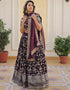 Traditional Designear Party Wear Heavy Lehenga Choli Collection Wine Viscose Jacquard Lehenga Choli Back View
