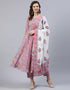 Traditional Function Wear Pure Cotton Readymade Suit Collection Pink Pure Cotton Pant Straight Front View