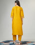 Traditional Function Wear Viscose Readymade Suit Collection Mustard Viscose Pant Straight Back View