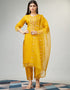 Traditional Function Wear Viscose Readymade Suit Collection Mustard Viscose Pant Straight Front View