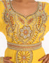 Trendy Yellow Georgette Hand Embroidery Party Wear Kaftan