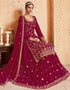 Traditional Function Wear Heavy Georgette Suit Collection Rani Pink Georgette Lehenga Suit Close-up View