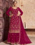 Traditional Function Wear Heavy Georgette Suit Collection Rani Pink Georgette Lehenga Suit Front View