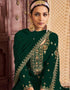 Traditional Function Wear Heavy Georgette Suit Collection Green Georgette Lehenga Suit Close-up View