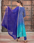 Traditional Function Wear Readymade Anarkali Suit Collection Navy Blue Heavy Muslin Pant Anarkali Back View
