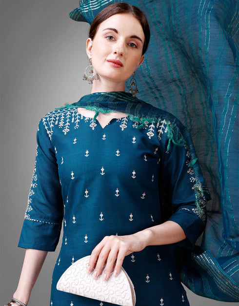 Traditional Function Wear Readymade Suit Collection Morpich Cotton Blend Pant Straight Side View