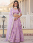 Designer Wedding Party Wear Heavy Lehenga Choli Collection Purple Pure Dyeable Viscose Jacquard Lehenga Choli Front View