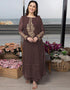 Designer Party Wear Georgette Salwar Suit Collection Mauve Georgette Pant Straight Front View