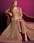 Designer Party Wear Net Salwar Suit Collection Pink Net Pant Anarkali Front View