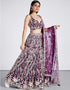 Designer Wedding Party Wear Heavy Lehenga Choli Collection Burgundy Net Lehenga Choli Close-up View