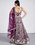 Designer Wedding Party Wear Heavy Lehenga Choli Collection Burgundy Net Lehenga Choli Back View