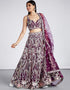 Designer Wedding Party Wear Heavy Lehenga Choli Collection Burgundy Net Lehenga Choli Front View