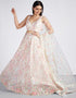 Designer Wedding Party Wear Heavy Lehenga Choli Collection Cream Net Lehenga Choli Front View