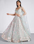 Designer Wedding Party Wear Heavy Lehenga Choli Collection Limer Green Net Lehenga Choli Back View