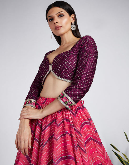 Designer Wedding Party Wear Heavy Lehenga Choli Collection Multi Organza Lehenga Choli Front View