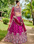 Designer Wedding Party Wear Heavy Lehenga Choli Collection Burgundy Satin Lehenga Choli Back View
