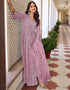 Designer Function Wear Heavy Salwar Suit Collection Lavender Heavy Faux Georgette Pant Anarkali Close-up View