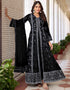 Designer Function Wear Heavy Salwar Suit Collection Black Heavy Faux Georgette Pant Anarkali Front View
