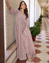 Designer Function Wear Heavy Salwar Suit Collection Mauve Heavy Faux Georgette Pant Anarkali Close-up View