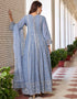 Designer Function Wear Heavy Salwar Suit Collection Blue Heavy Faux Georgette Pant Anarkali Back View
