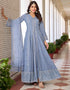Designer Function Wear Heavy Salwar Suit Collection Blue Heavy Faux Georgette Pant Anarkali Front View