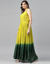 Designer Party Wear Heavy Readymade Gown With Sharara Collection Yellow Georgette Sharara Gown Back View