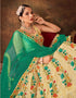Designer Function Wear Heavy Lehenga Choli Collection Cream Net Lehenga Choli Close-up View