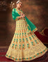 Designer Function Wear Heavy Lehenga Choli Collection Cream Net Lehenga Choli Front View