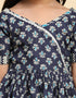 Indian Traditional Kids Wear Lehenga Choli Collection Navy Blue Cotton Lehenga Choli Side View