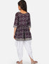 Indian Traditional Kids Wear Readymade Kurti With Patiyala Collection Wine Pure Rayon Patiyala Suit Back View